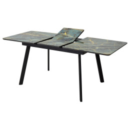 Стол АРУБА 140 ШТОРМ, стекло / ЧЕРНЫЙ М-City