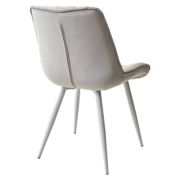 Стул MONACO UF910-02 LIGHT GREY, велюр/белый каркас M-City