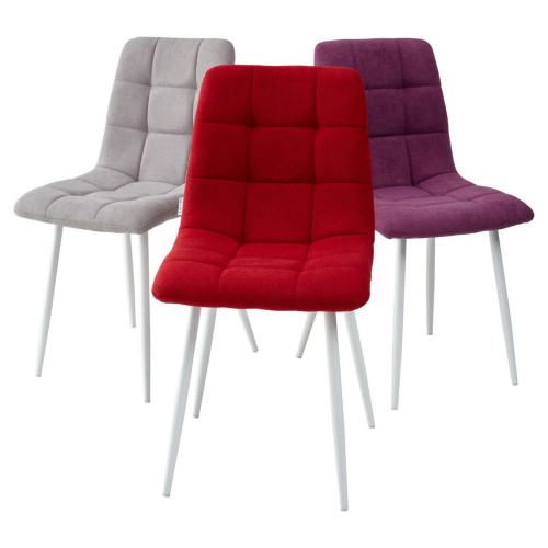 Стул CHILLI UF860-15B сияющая орхидея, ткань/ белый каркас М-City