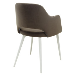 Стул FANTINE-LA ГРАФИТ #14, велюр/ белый каркас М-City