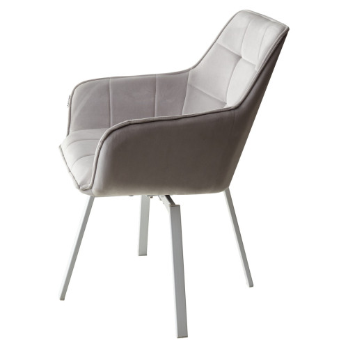 Стул MAVERICK BLUVEL-03 LIGHT GREY/ белый каркас, поворот.360 град. М-City