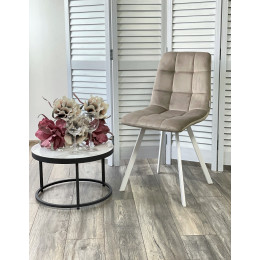 Стул CHILLI SQUARE G108-10 светлый кварц/ белый каркас, велюр М-City