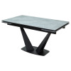 Стол Ниагара 140 Серый мрамор, керамика / черный каркас М-City