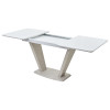 Стол Прага 120 БЕЛЫЙ, стекло/ КАМЕНЬ СВЕТЛЫЙ М-City