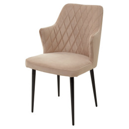 Стул HERMAN БЕЖЕВЫЙ #5, велюр / черный каркас М-City