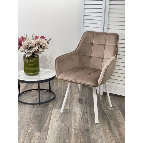 Стул MAVERICK BLUVEL-40 BEIGE/ белый каркас, поворот.360 град. М-City