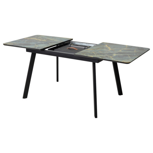 Стол АРУБА 140 ШТОРМ, стекло / ЧЕРНЫЙ М-City