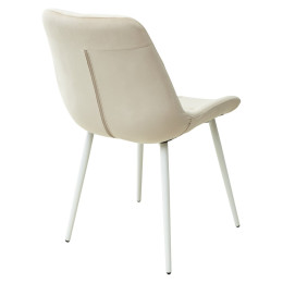Стул ХОФМАН, цвет бежевый #H06, велюр / белый каркас 4 шт./1 к М-City