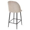 Полубарный стул НИРВАНА, цвет светло-бежевый B-02, велюр / черный каркас H=63cm М-City