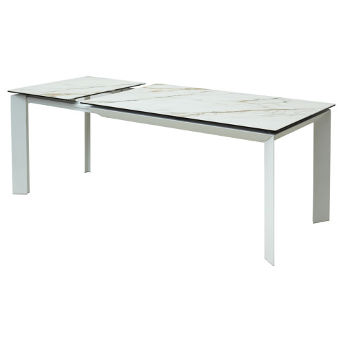 Стол CREMONA 160 KL-188 Контрастный мрамор / белый каркас М-City