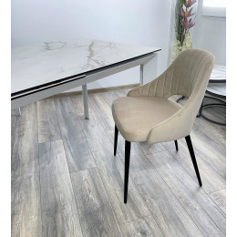 Стол CREMONA 160 KL-188 Контрастный мрамор / белый каркас М-City