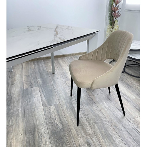 Стол CREMONA 160 KL-188 Контрастный мрамор / белый каркас М-City