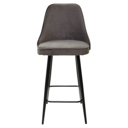 Полубарный стул NEPAL-PB ГРАФИТ #14, велюр/ черный каркас (H=68cm) М-City