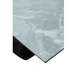 Стол Ниагара 140 Серый мрамор, керамика / черный каркас М-City