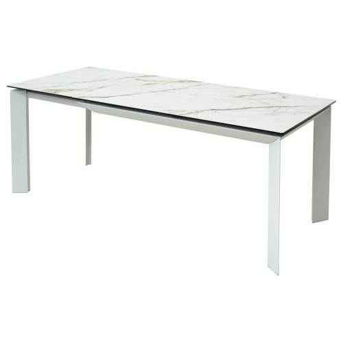 Стол CREMONA 160 KL-188 Контрастный мрамор / белый каркас М-City