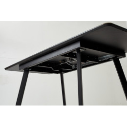 Стол АРУБА 140 ШТОРМ, стекло / ЧЕРНЫЙ М-City