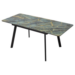 Стол АРУБА 140 ШТОРМ, стекло / ЧЕРНЫЙ М-City