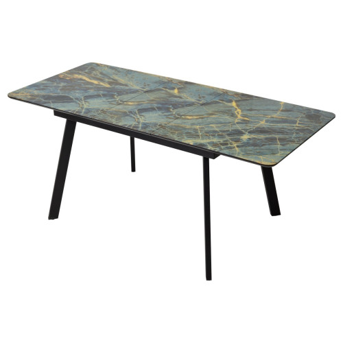 Стол АРУБА 140 ШТОРМ, стекло / ЧЕРНЫЙ М-City