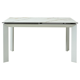 Стол CREMONA 160 KL-188 Контрастный мрамор / белый каркас М-City