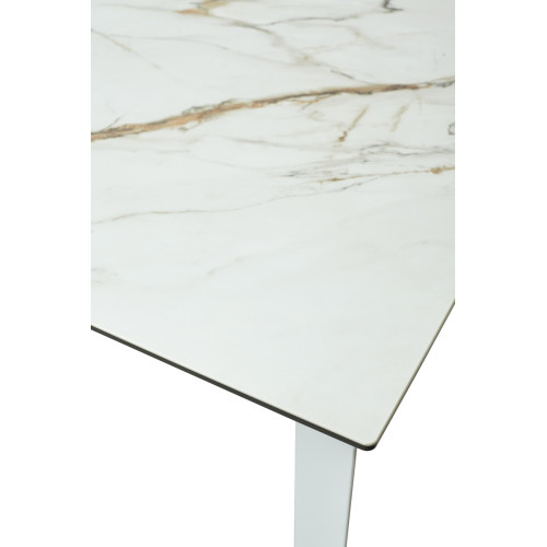 Стол CREMONA 160 KL-188 Контрастный мрамор / белый каркас М-City