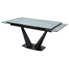 Стол Ниагара 140 Серый мрамор, керамика / черный каркас М-City