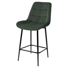 Полубарный стул ХОФМАН, цвет изумрудный #H30, велюр / черный каркас H=63cm М-City
