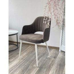 Стул FANTINE-LA ГРАФИТ #14, велюр/ белый каркас М-City