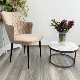 Стул HERMAN БЕЖЕВЫЙ #5, велюр / черный каркас М-City