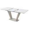 Стол Прага 120 БЕЛЫЙ, стекло/ КАМЕНЬ СВЕТЛЫЙ М-City