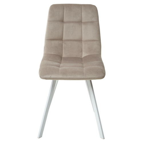 Стул CHILLI SQUARE G108-10 светлый кварц/ белый каркас, велюр М-City