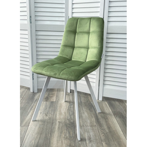 Стул CHILLI SQUARE G108-27 террариумный мох/ белый каркас, велюр М-City