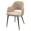 Стул FANTINE-LA БЕЖЕВЫЙ #5, велюр / черный каркас М-City