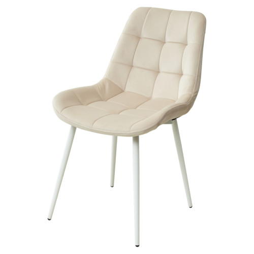 Стул ХОФМАН, цвет бежевый #H06, велюр / белый каркас 4 шт./1 к М-City
