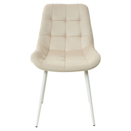 Стул ХОФМАН, цвет бежевый #H06, велюр / белый каркас 4 шт./1 к М-City