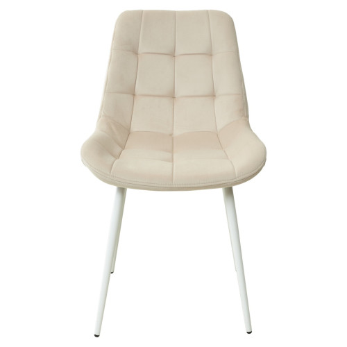 Стул ХОФМАН, цвет бежевый #H06, велюр / белый каркас 4 шт./1 к М-City