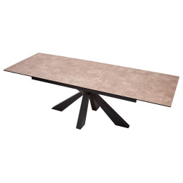 Стол ALEZIO 160 HYDRA MOKA TL-52 матовая испанская керамика/ черный каркас М-City