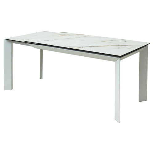 Стол CREMONA 160 KL-188 Контрастный мрамор / белый каркас М-City