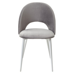 Стул MAX светло-серый #26, велюр / белый каркас М-City