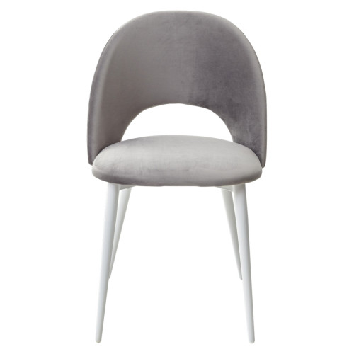 Стул MAX светло-серый #26, велюр / белый каркас М-City