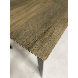 Стол CREMONA 160 KL-61 под дерево, итальянская керамика/ черный каркас М-City