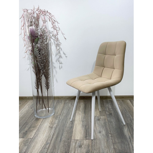 Стул CHILLI-Q бежевый #5, велюр / белый каркас М-City