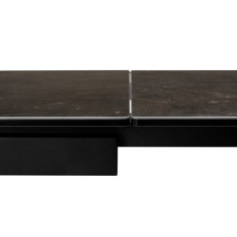 Стол ALTO 160 KL-135 Темно-серый мрамор матовый, итальянская керамика/ BLACK М-City