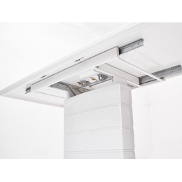 Стол ALTA 140 WHITE / супер белое глянцевое стекло М-City