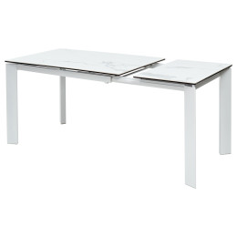 Стол CORNER 120 HIGH GLOSS STATUARIO керамика/ белый каркас М-City