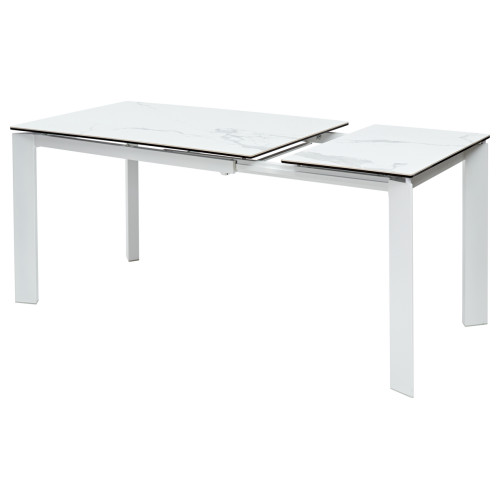 Стол CORNER 120 HIGH GLOSS STATUARIO керамика/ белый каркас М-City