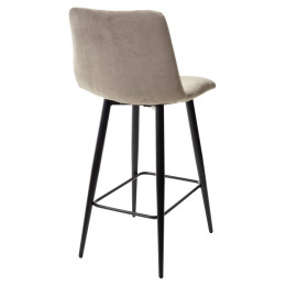 Полубарный стул CHILLI-QB латте #25, велюр / черный каркас (H=66cm) М-City