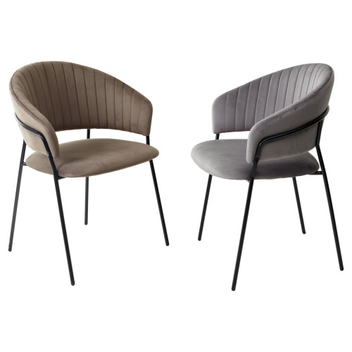 Стул ГЕММА, цвет Серый Nella 061, велюр / черный каркас М-City