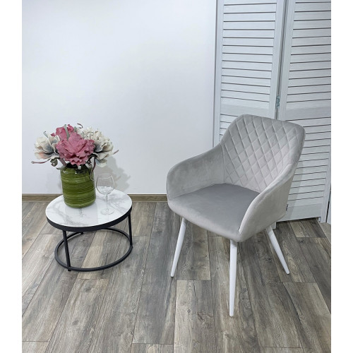 Стул BRANDY BLUVEL-03 светло-серый/ белый каркас, М-City