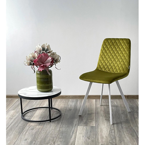 Стул DAIQUIRI BLUVEL-75 OLIVA / белый каркас, велюр М-City