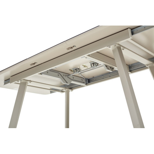 Стол ARUBA 140 BEIGE/ CAPPUCINO глазурованное стекло М-City